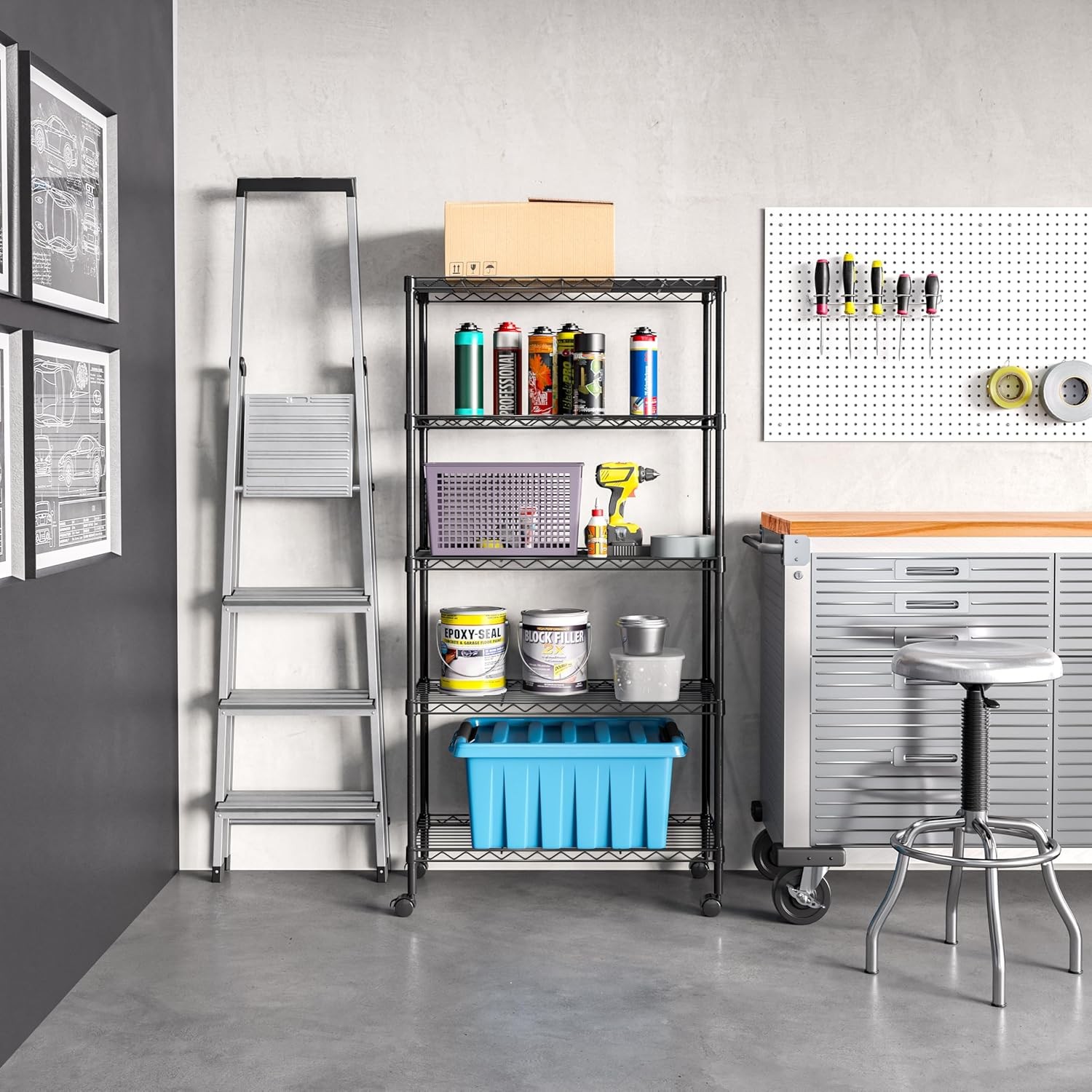 Solid Steel Wire Shelving Storage Unit Adjustable Shelves Organizer Rack
