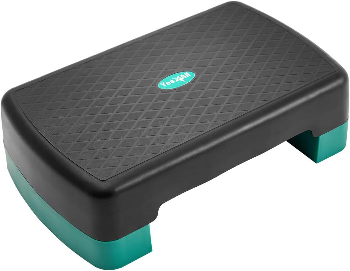 Aerobic Exercise Step Platform, Exercise Stepper with Risers for Cardio and Stre