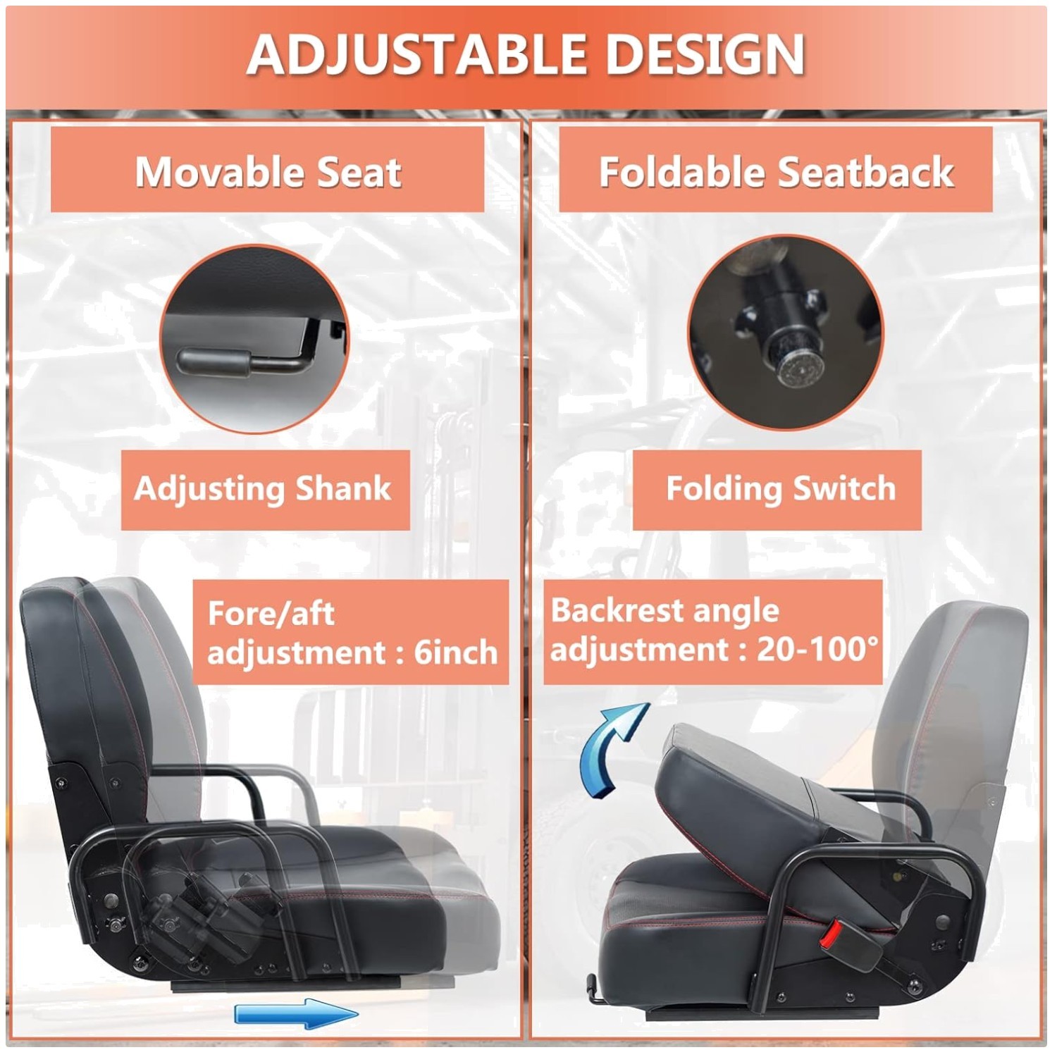 Versatile Adjustable Forklift Chair