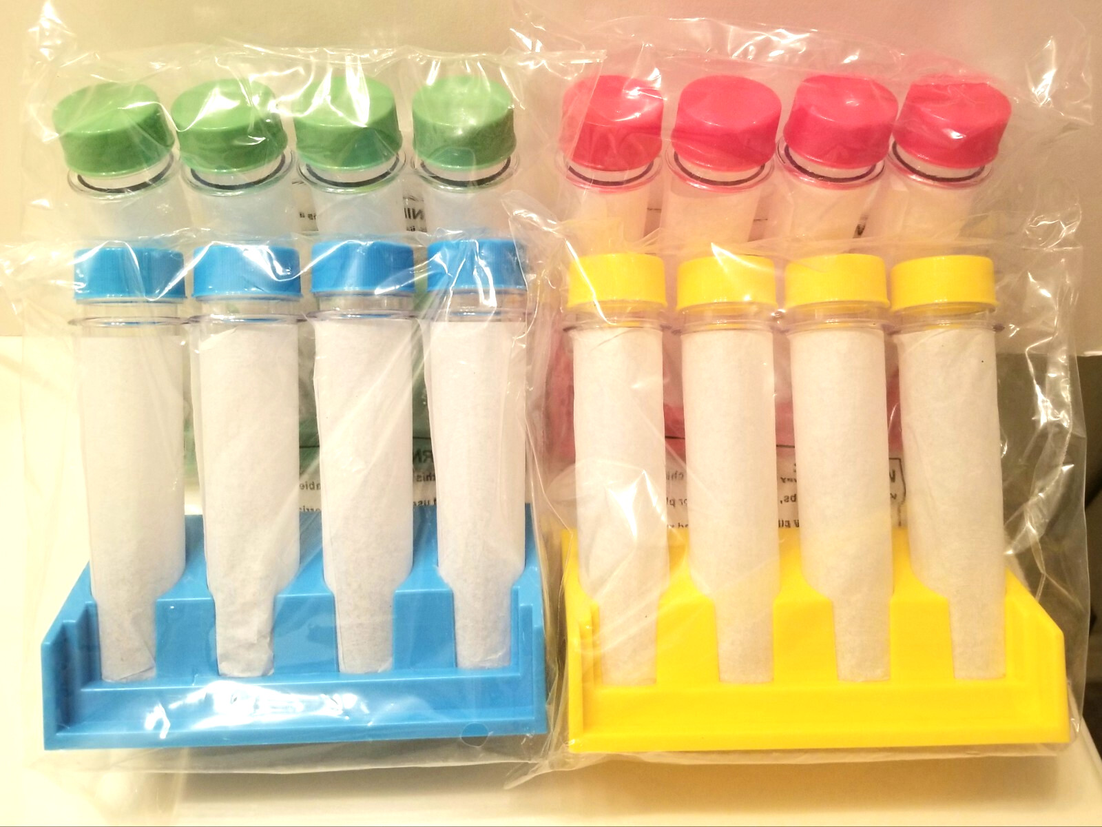 Kids Plastic Test Tube Set With Rack Red, Blue, Green, Yellow