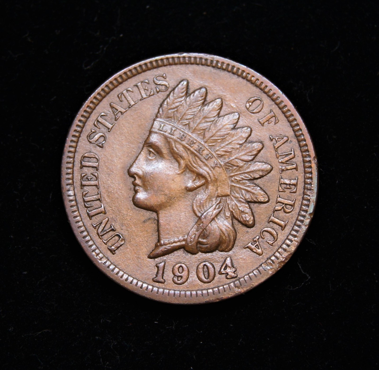 1904 Indian Head Cent  AU+