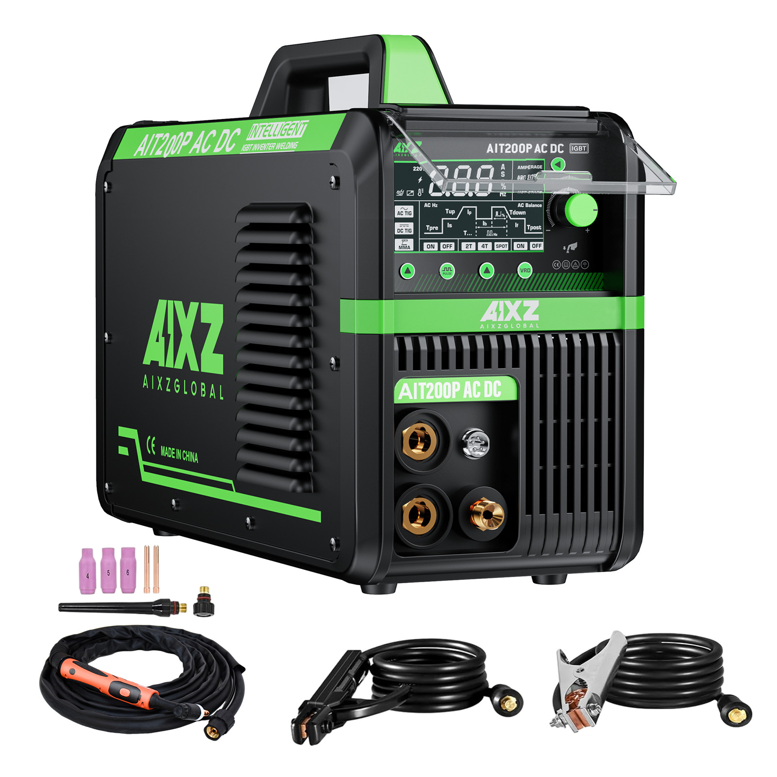 AIXZ 200Amp Aluminium AC DC 5IN1 TIG Welder IGBT Pulse TIG/MMA Welding Machine