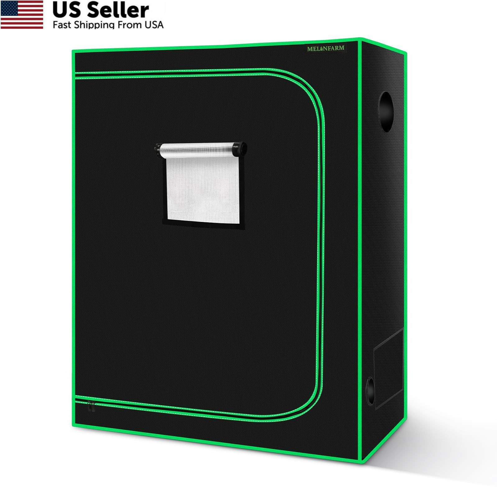 MELONFARM 4x2 Grow Tent, 48"x24"x72'' High Reflective 600D 48"x24"x72", Black