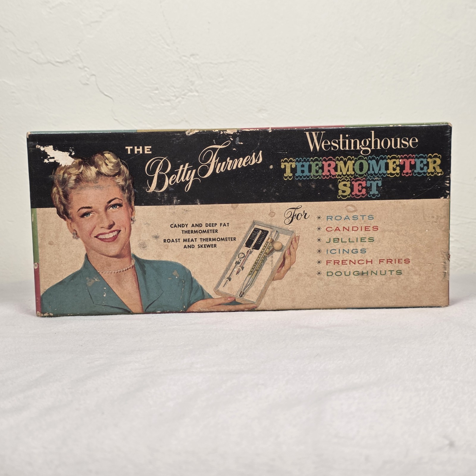 Vintage Betty Furness Westinghouse Thermometer Set Tru-Temp Chaney Box