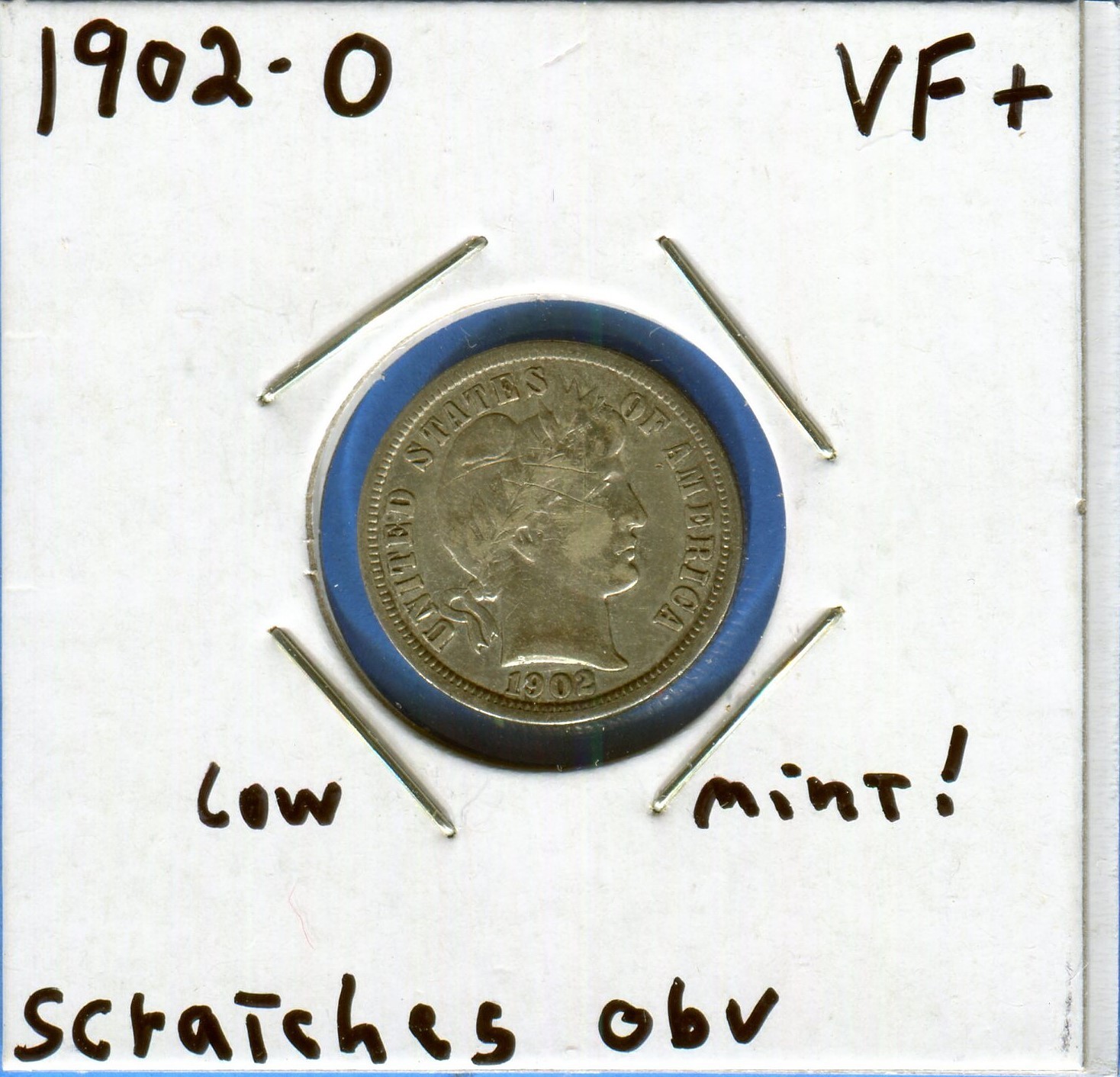 W@W 1902-O Barber DIME!!!! ( Lower Mintage !!!!) VF+ !!!!!