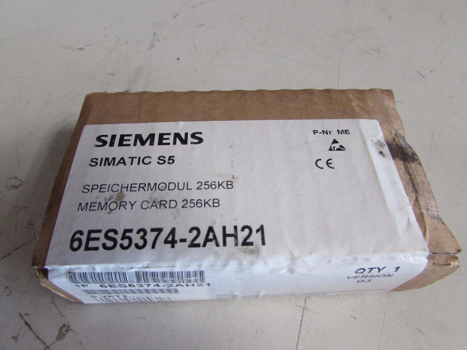SIEMENS 256KBYTE/16BIT 6ES5374-2AH21 VERSION-03 MEMORY CARD NIB FACTORY SEALED!!