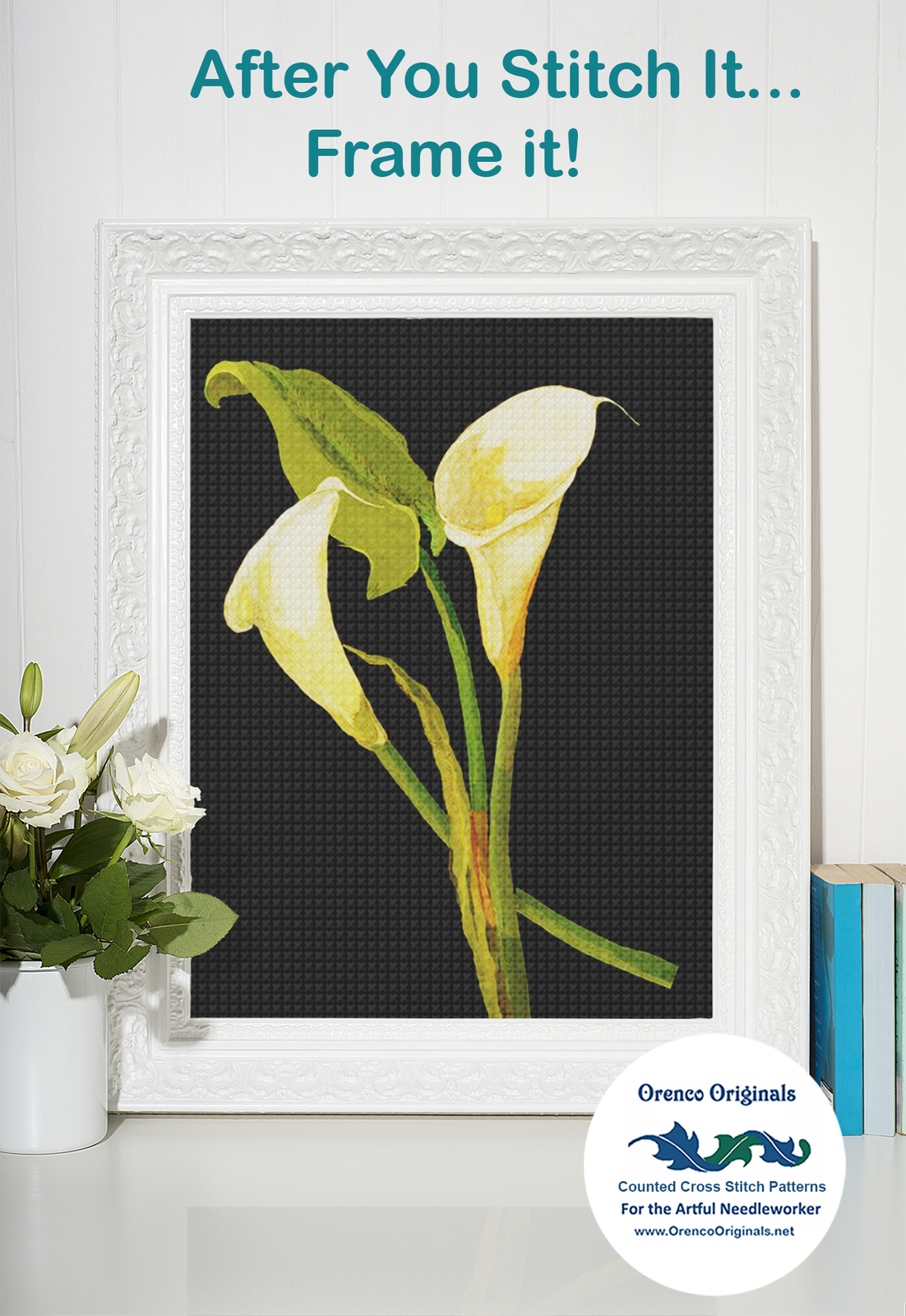 Passion Flower inspired Mary Delany Counted Cross Stitch Pattern