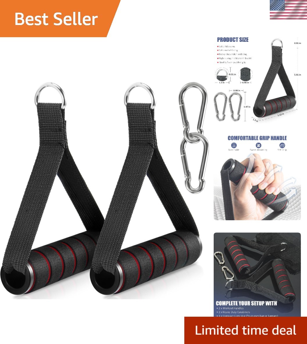 2 Pack Upgraded Exercise Handles, Gym Handle Equipment for Cable Machine Attachm
