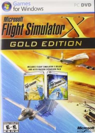 MS Flight Simulator X Gold w/ Manual PC DVD Deluxe + Acceleration game add-on!