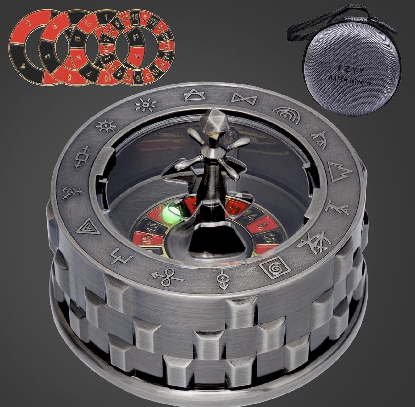 Roulette Dice - 7-In-1 Metal Spinner Dice Set, Unique Spinning Dice, Desk Fidget