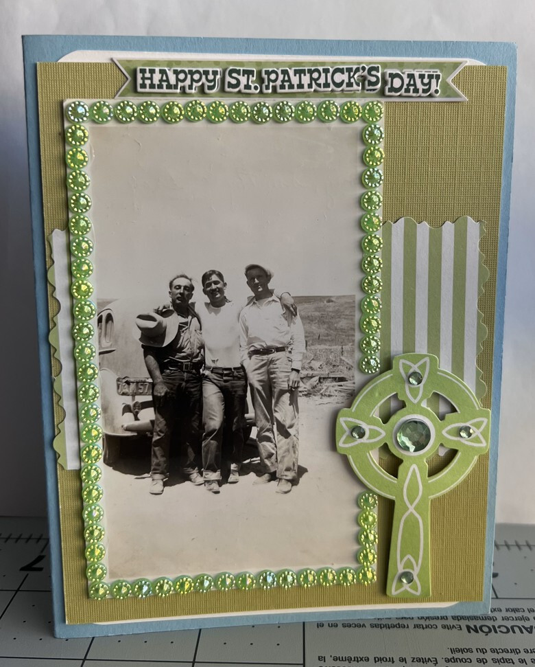 Happy St. Patrick's Day Vintage Photograph Art Greeting Card Men Smiles (S)