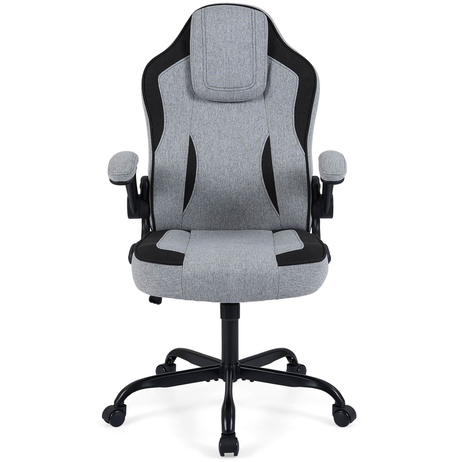 Office Chair w/90° Flip-up Armrests, Adjustable Height & Rocking Function,Wheels