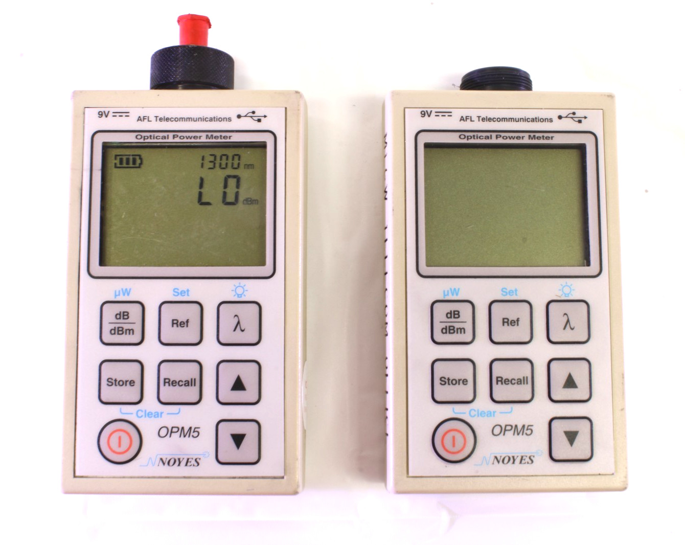 AFL Noyes OPM 5-2D Fiber Optic Power Meter, Lot of 2, For Parts/Repair