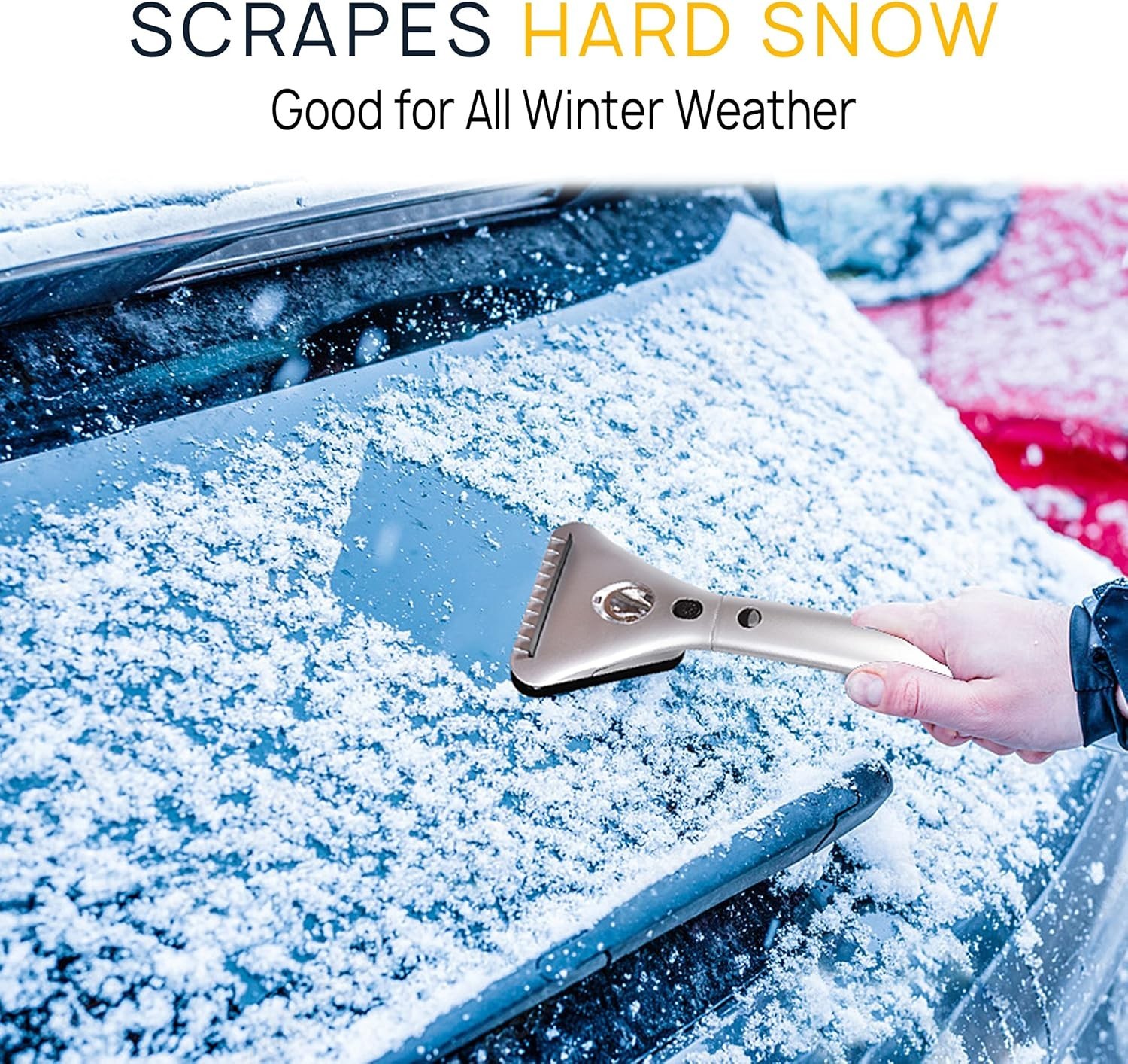 Electric Heated Car Window Snow Ice Scraper with Light -Heated Car Auto Winds...