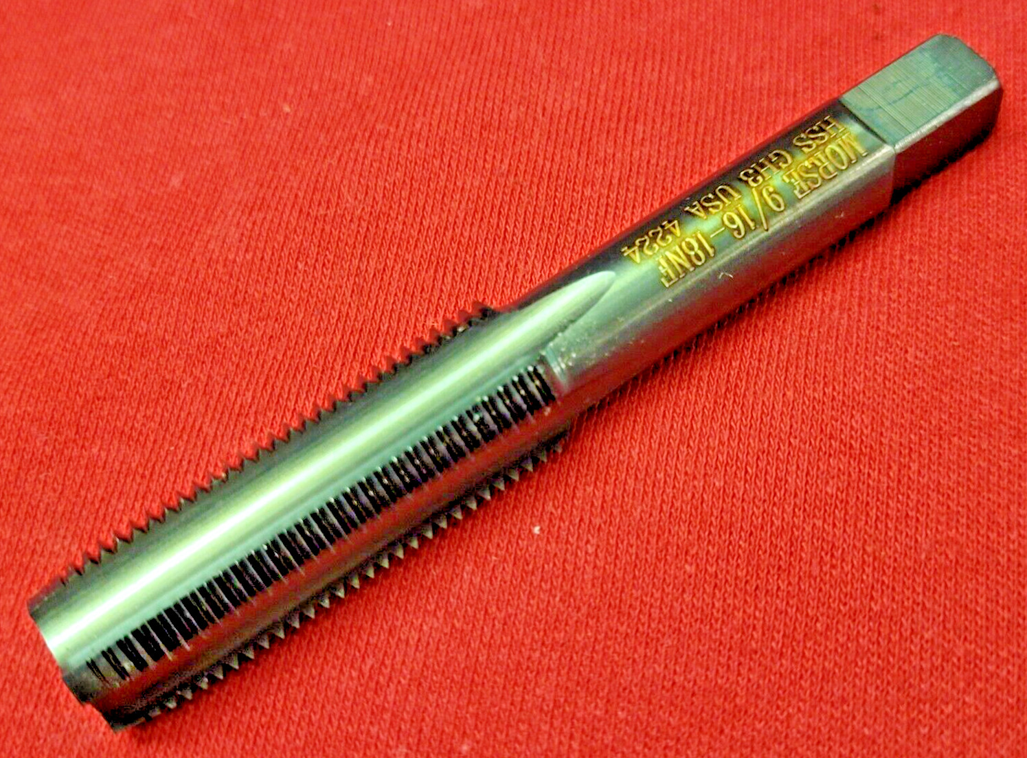 9/16-18 NF Plug Hand Tap For Cast Iron HSS Morse MT7934883 NC GH3 USA RH 4 FLUTE