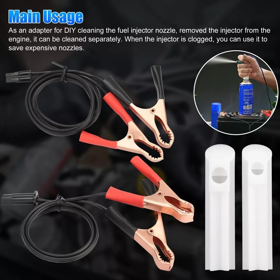 Universal Fuel Injector Flush Cleaner Adapter DIY Kit Car Nozzle Cleaning Tools