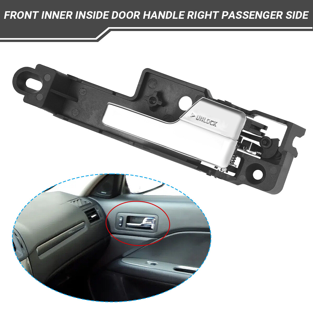 For 2006-2012 Ford Fusion Chrome Front Inner Door Handle Right Passenger Side US