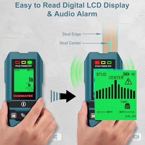 Stud Finder Wall Scanner Detector with Pro Smart Sensor,Audio Alarm and HD