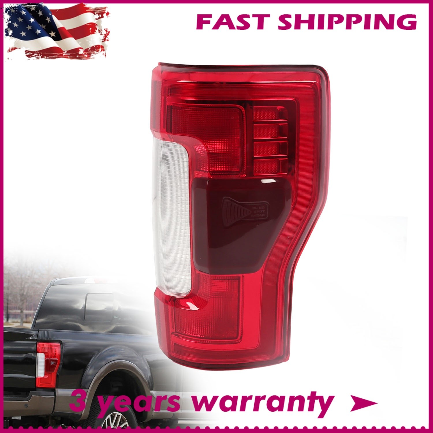 LED Tail Light Right Passenger Side w/Blind Spot RH for 2017-2019 Ford F250 F350