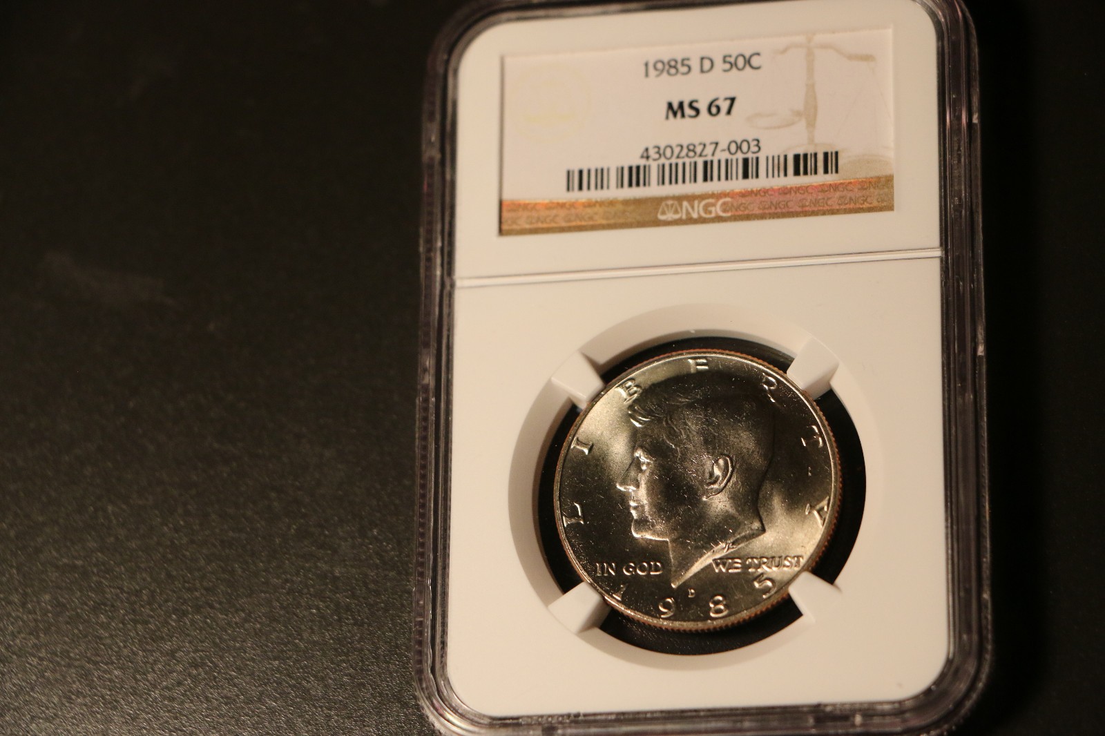 1985-D NGC MS67 Kennedy Half Dollar Business Strike Gem Brilliant POP 184/12