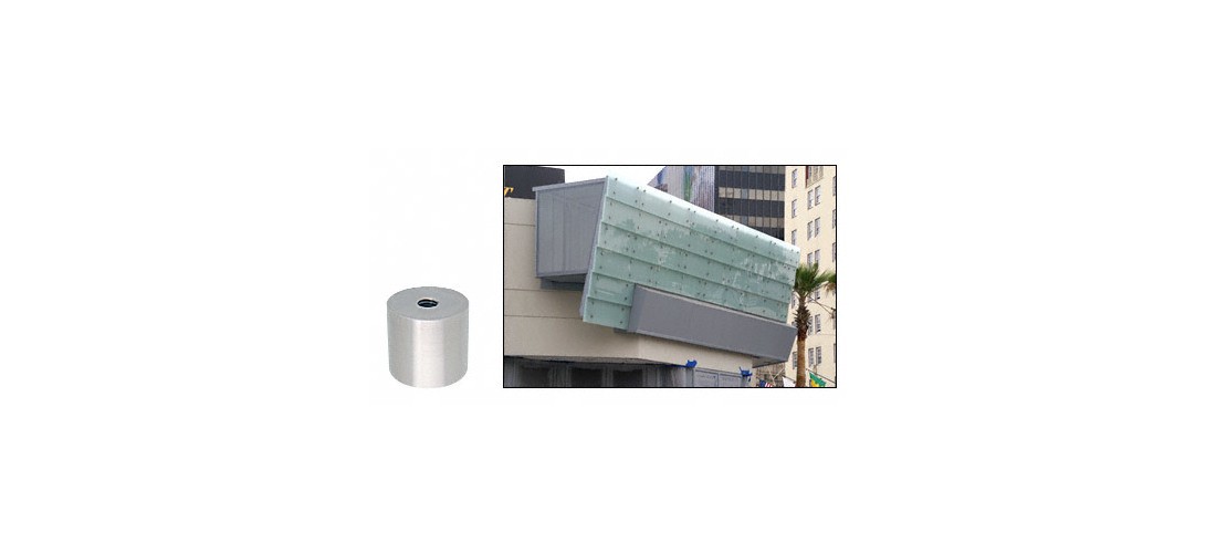 316 Brushed Stainless Standoff Base 1-1/2" Diameter by 1" in Length
