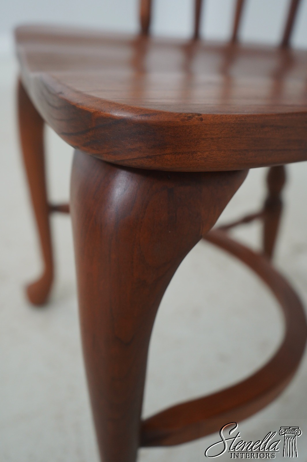 L71863: Set of 6 Solid Cherry Brace Back Windsor Chairs