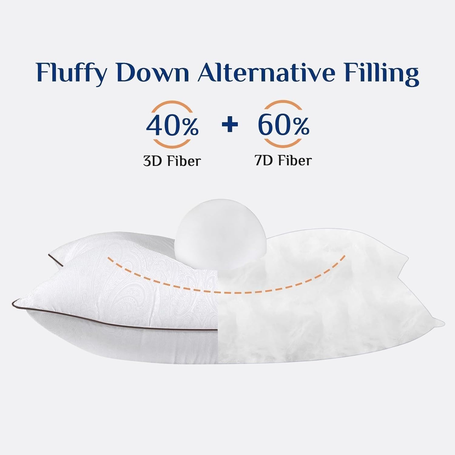 Queen Size Down Alternative Bed Pillows - Breathable and Machine Washable Set