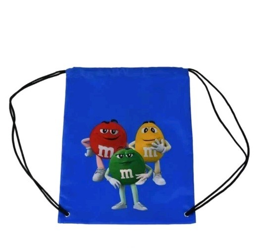 Mars M&M Candies Blue Character Drawstring Backpack New! Free Shipping!