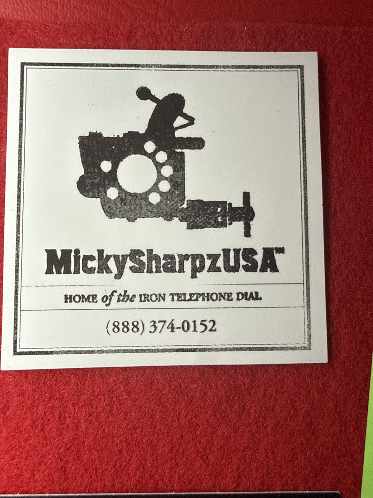 Micky Sharpz Iron Micro Dial Tattoo Machine 2017 Certificate of Authenticity