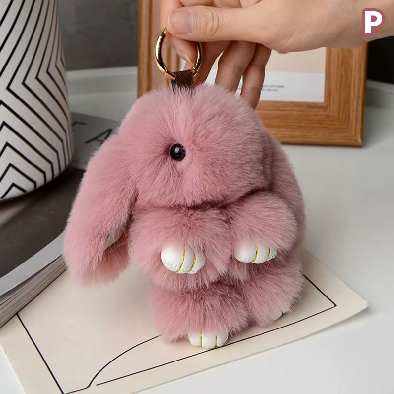15Cm Rabbit Fur Keychain Women Bag Car Key Chain Pendant Decoration Jewelry Bags