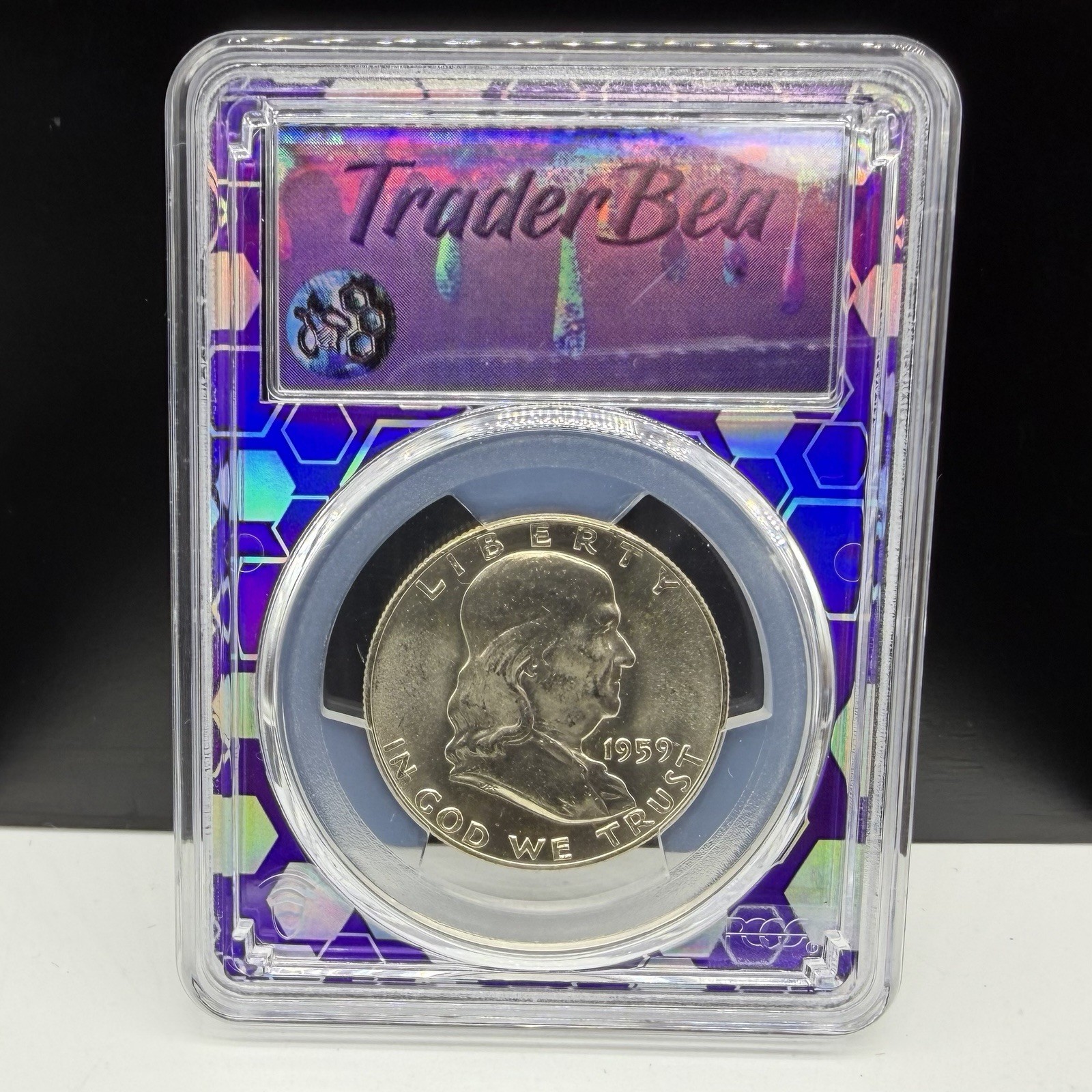 1959 Franklin Half Dollar MS64FBL PCGS TraderBea Purple Core Beautifully Struck