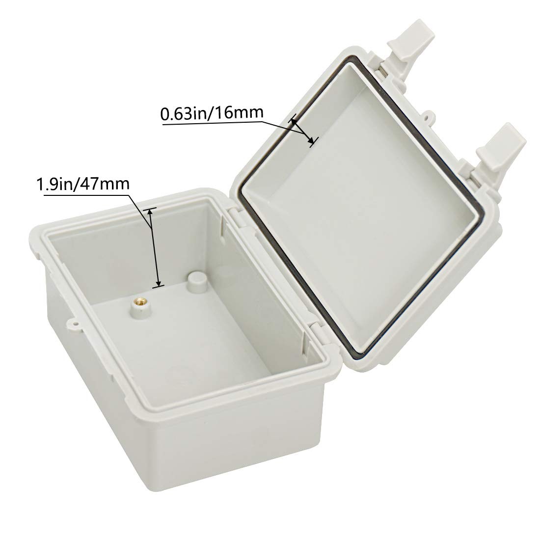 IP65 Waterproof ABS Plastic Electrical Box - Hinged Shell, 2 Cable Glands, 5....