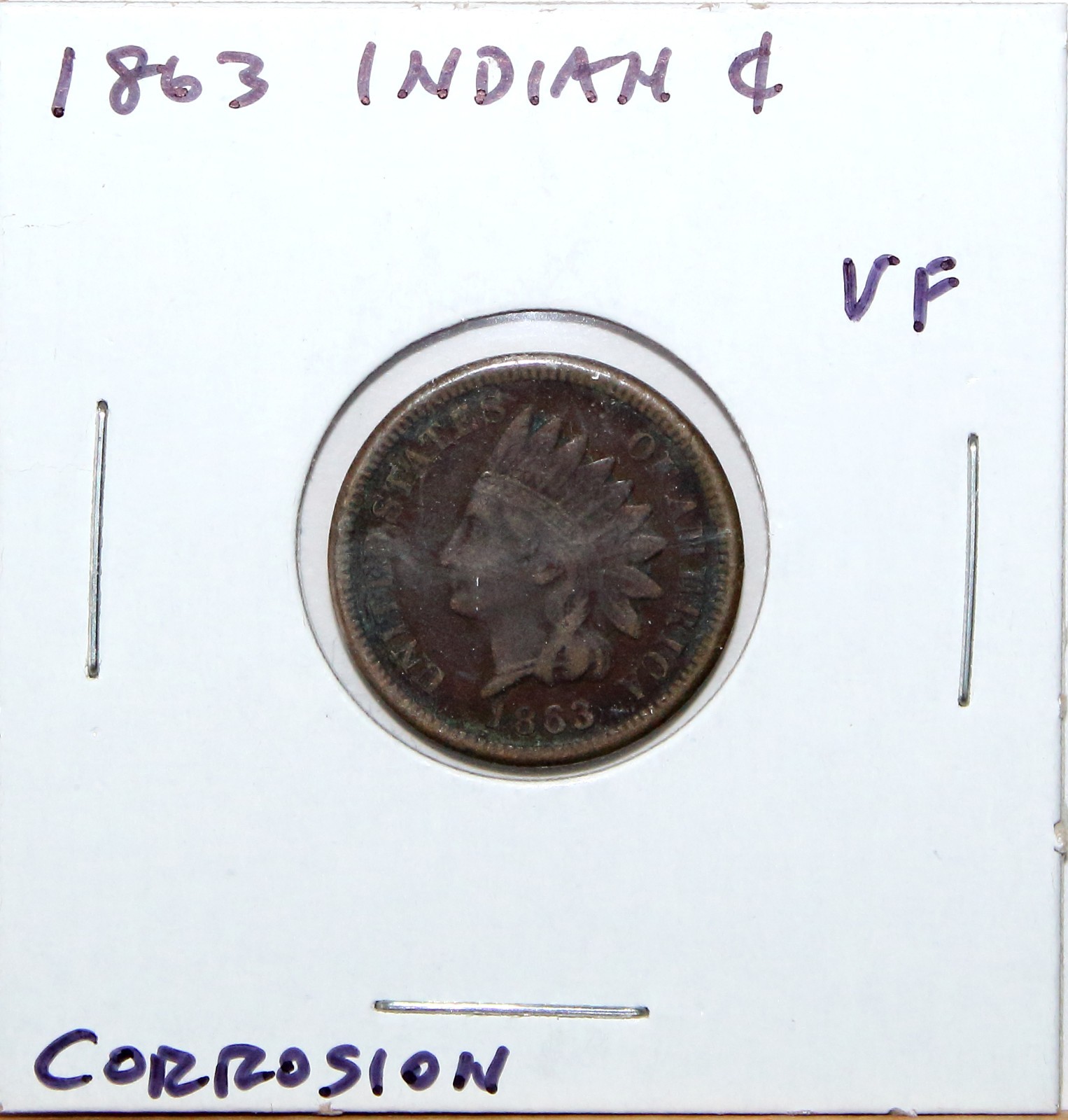 1863 US Indian Head Cent VF Very Fine Details Free Shipping