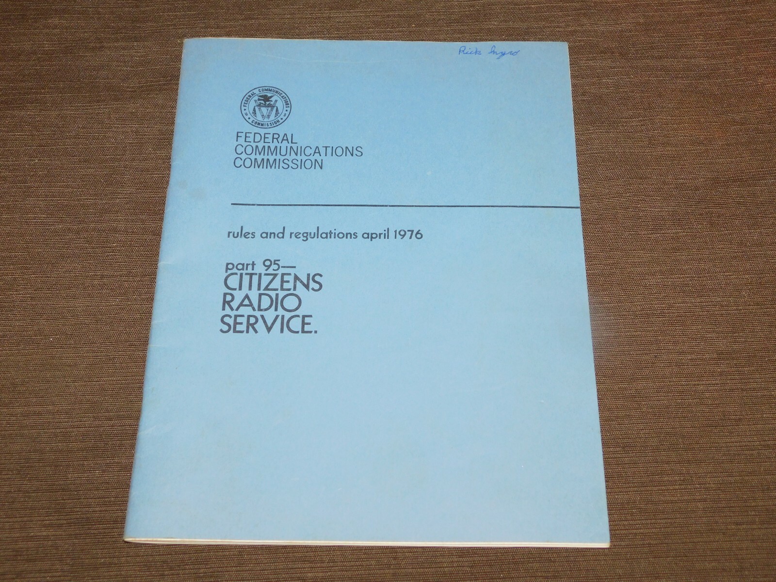 VINTAGE CB CITIZEN BAND RADIO 1976 FCC RULES & REGULATIONS BOOKLET