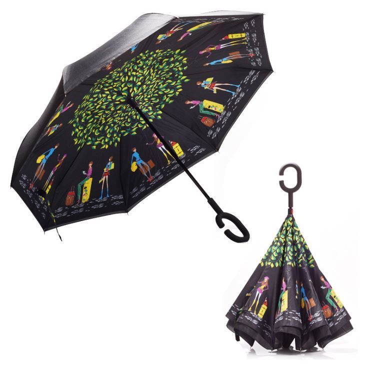 C-Handle Inverted Inside-Out/Upside Down/Reverse Opening Umbrella 20% Off