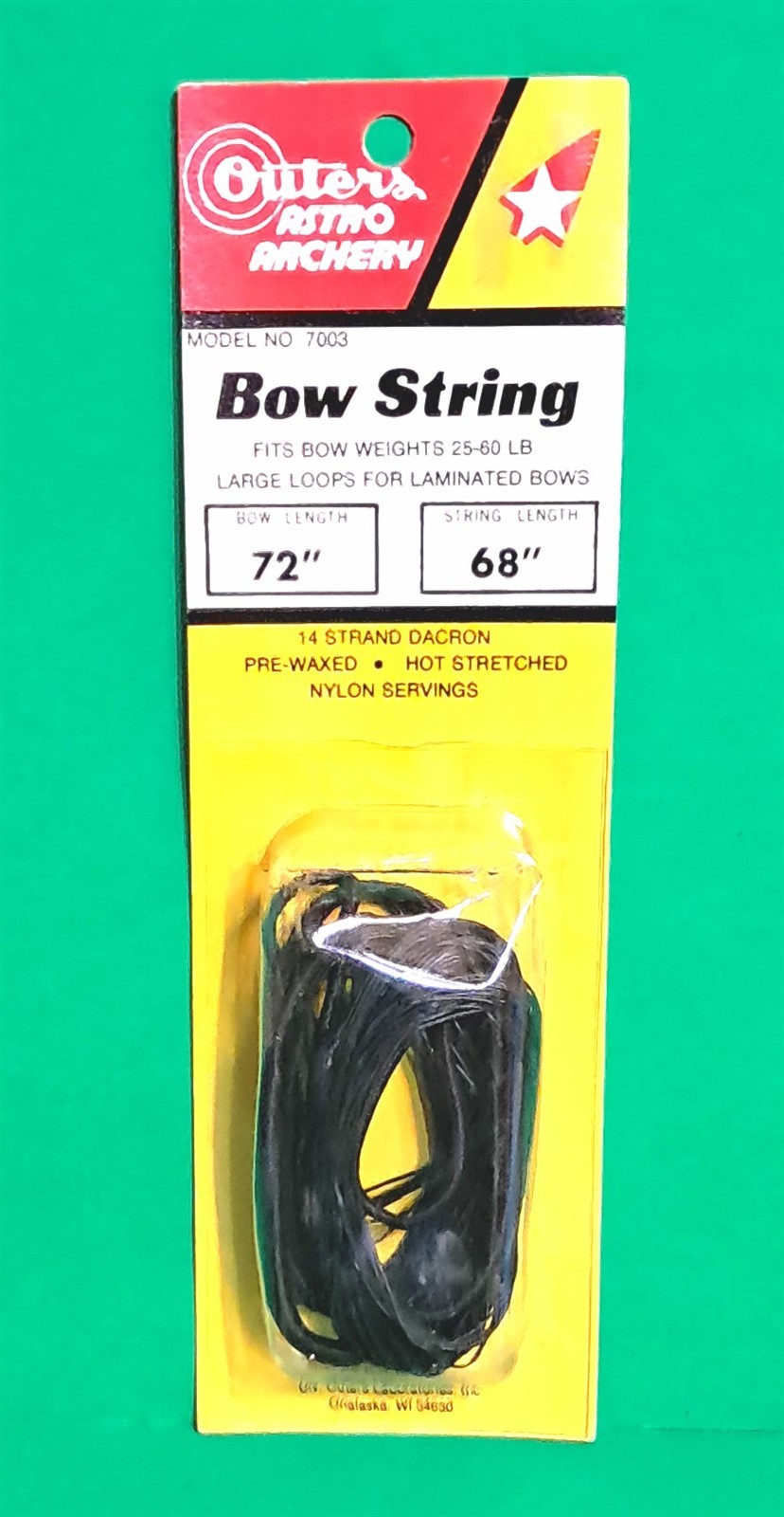 Original Outers Astro Archery Recurve Bow Replacement String 72" AMO 14st Dacron