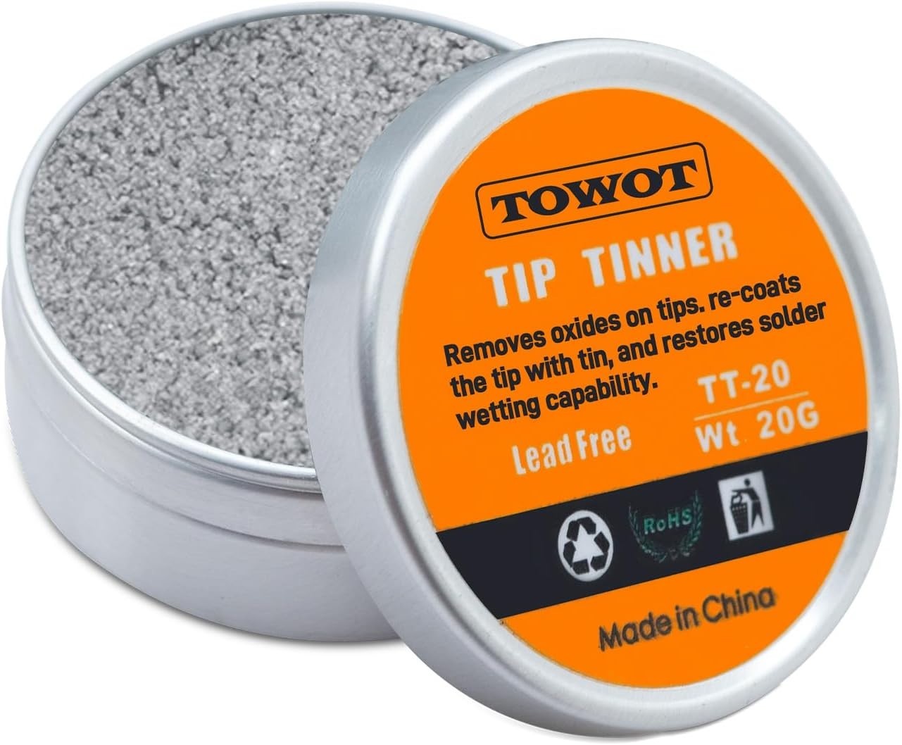 Tip Tinner For Electronics Soldering, Iron Tip and Re-Tinning Solution, Remov...