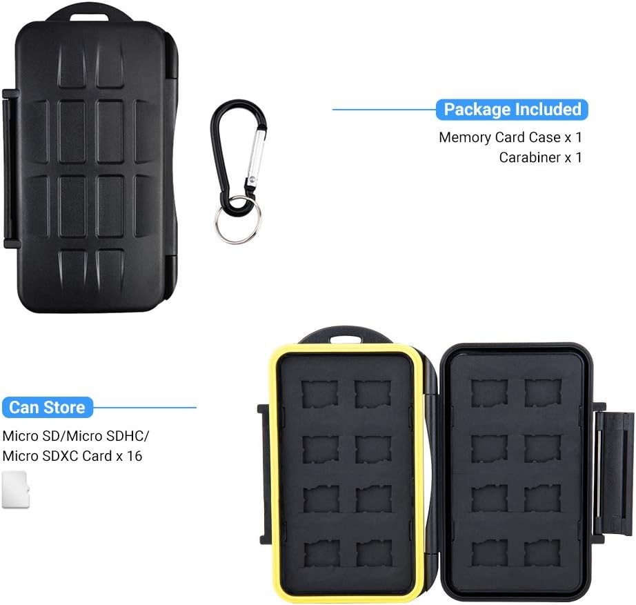 16 Slots Micro SD Card Holder, Micro SD Card Case Micro SD Micro SDHC Micro SDXC