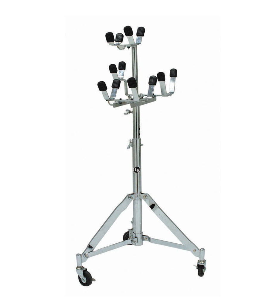LP LATIN PERCUSSION BATA DRUM STAND w/ CASTERS - HOLDS 3 DRUMS - LP445