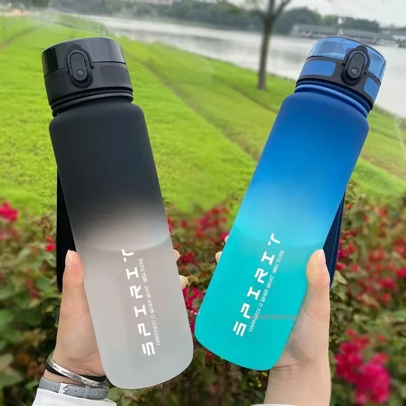 1 Liter Large Capacity Sports Water Bottle Leak Proof Colorful Plastic Cup Drink