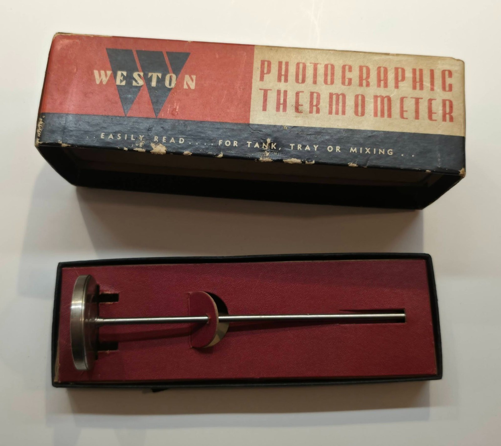 VINTAGE WESTON PHOTOGRAPHIC THERMOMETER  IN ORIGINAL BOX
