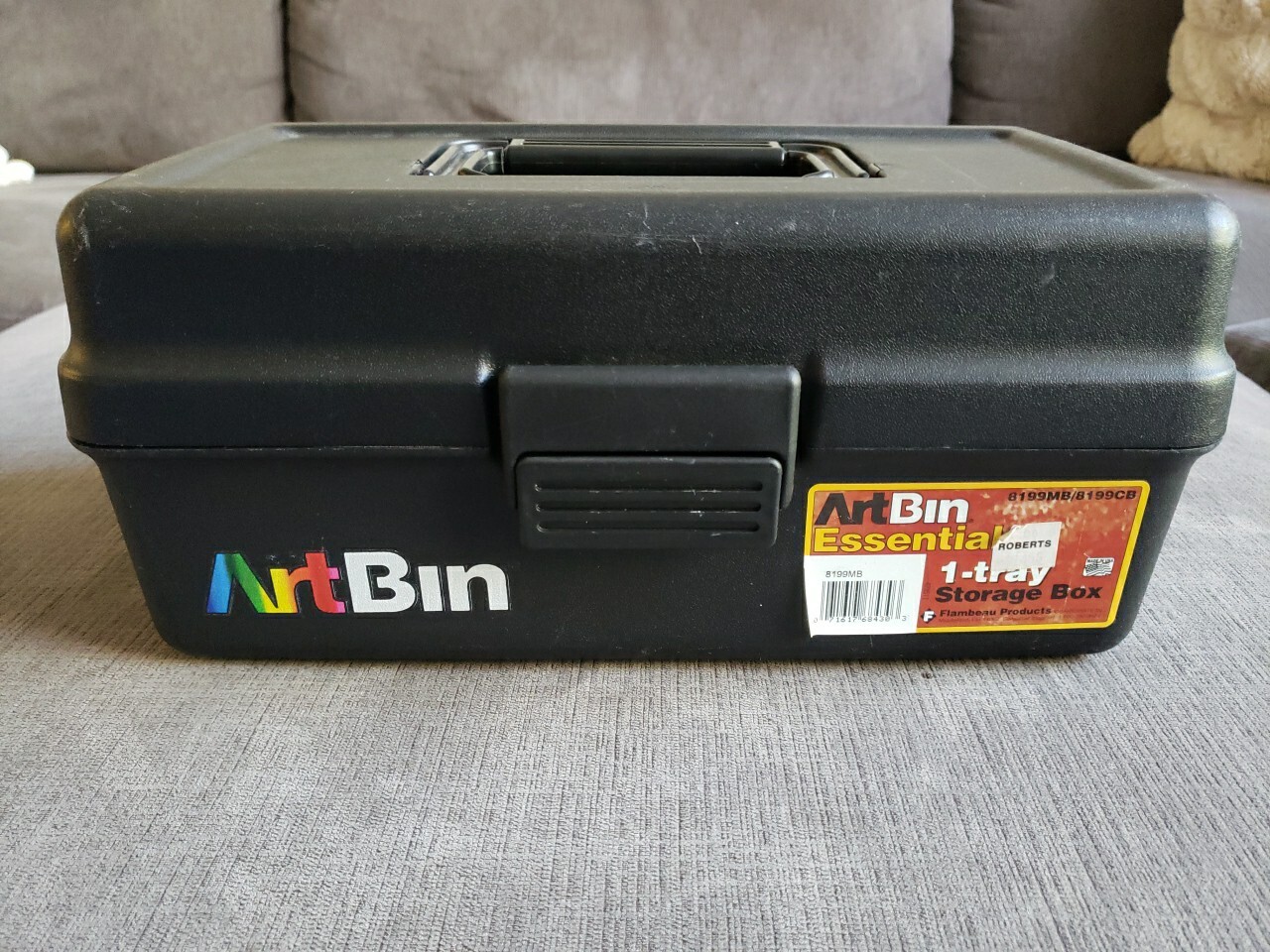 Art Bin Paint Supplies Storage Box Model # 8199 Black Fold Out Tray NICE Vtg'92