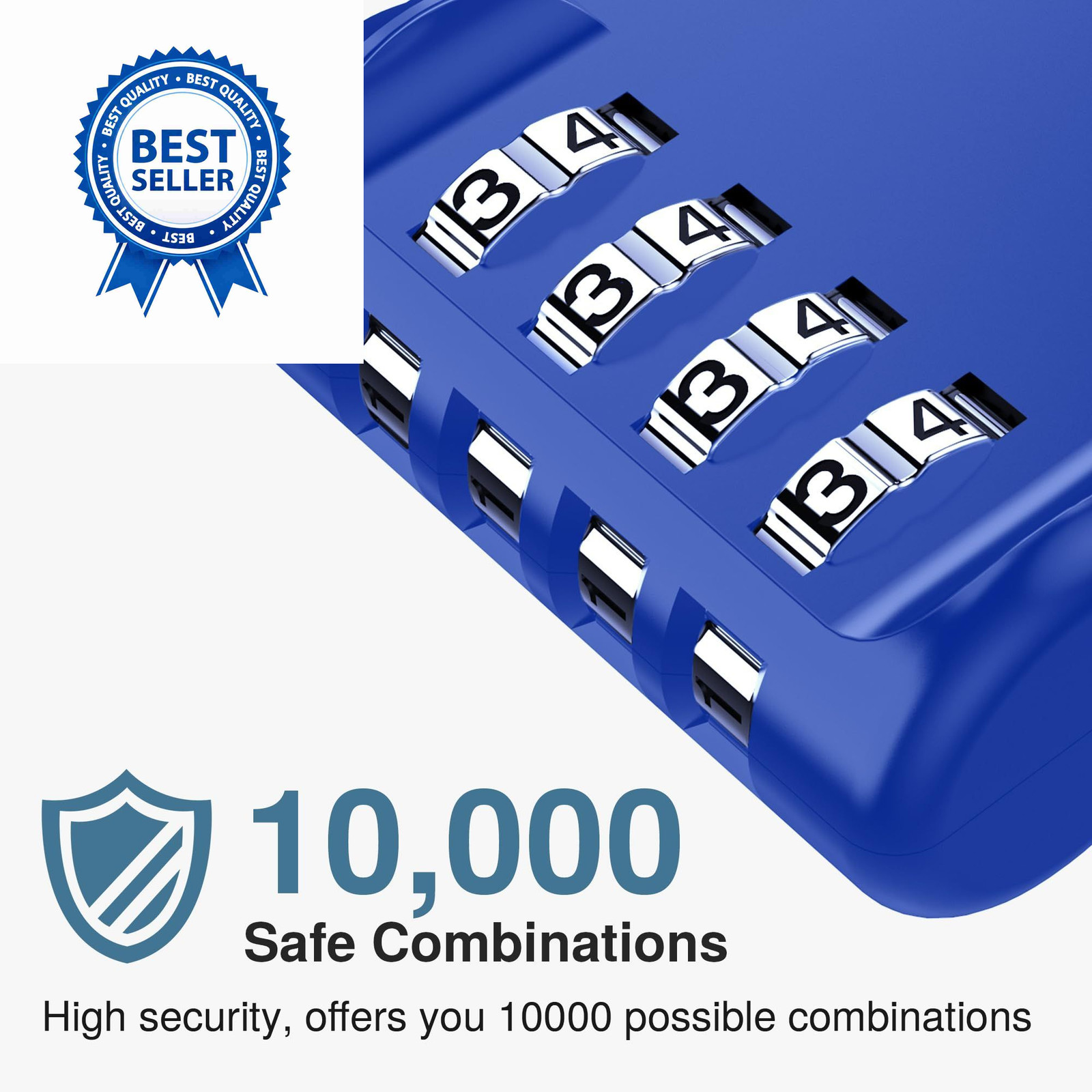 Puroma 1 Pack Combination Lock for Locker 4 Digit Outdoor Medium, Blue