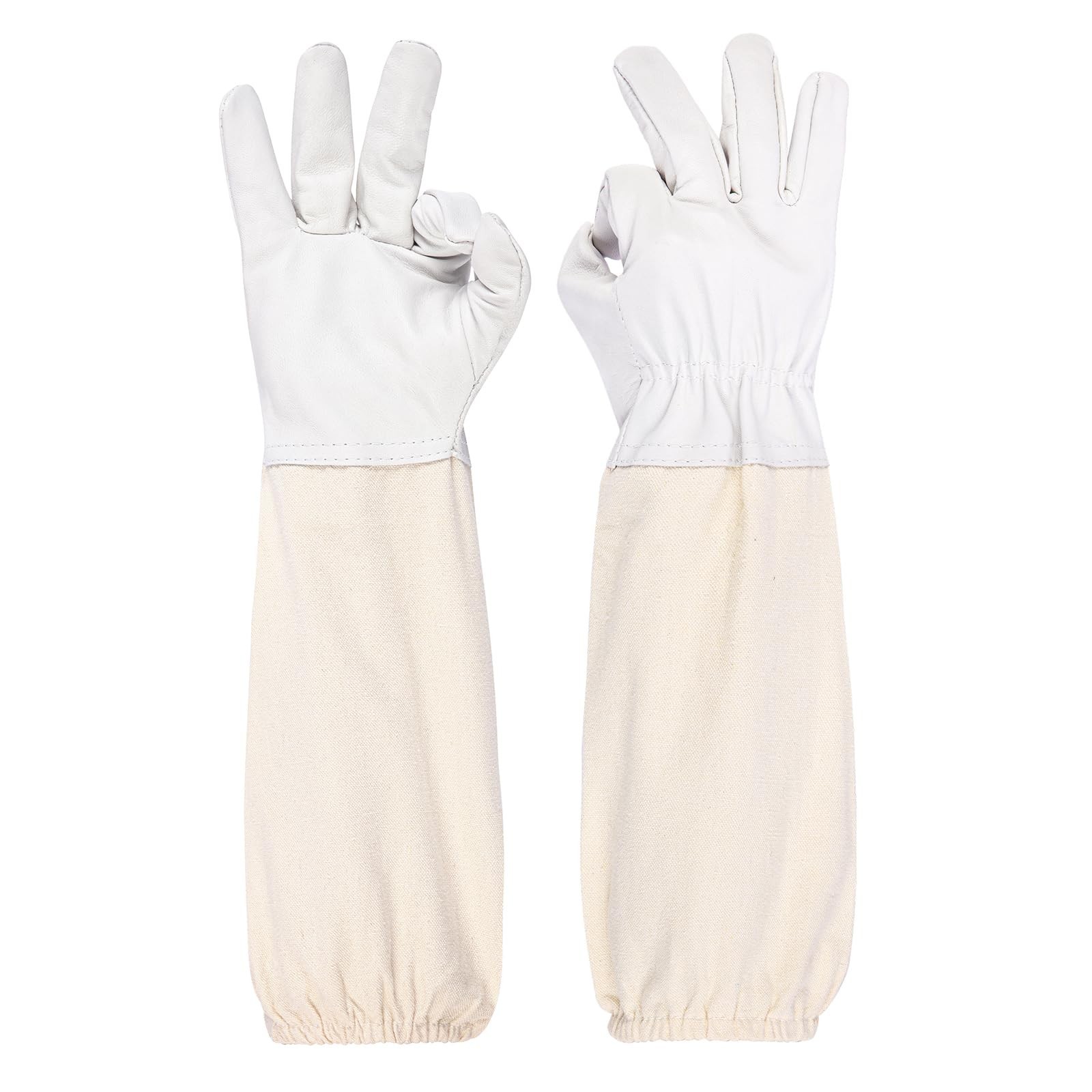 Beekeeping Gloves - Thickened Goatskin Bee Gloves for Men Women - Beekeeping ...