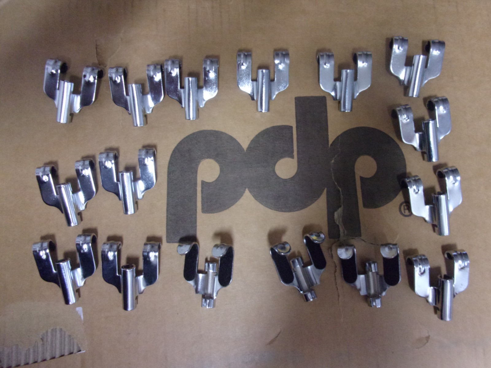 New PDP Lot of 16 Daru Jone New York Chrome Bass Drum Claws with felt backs