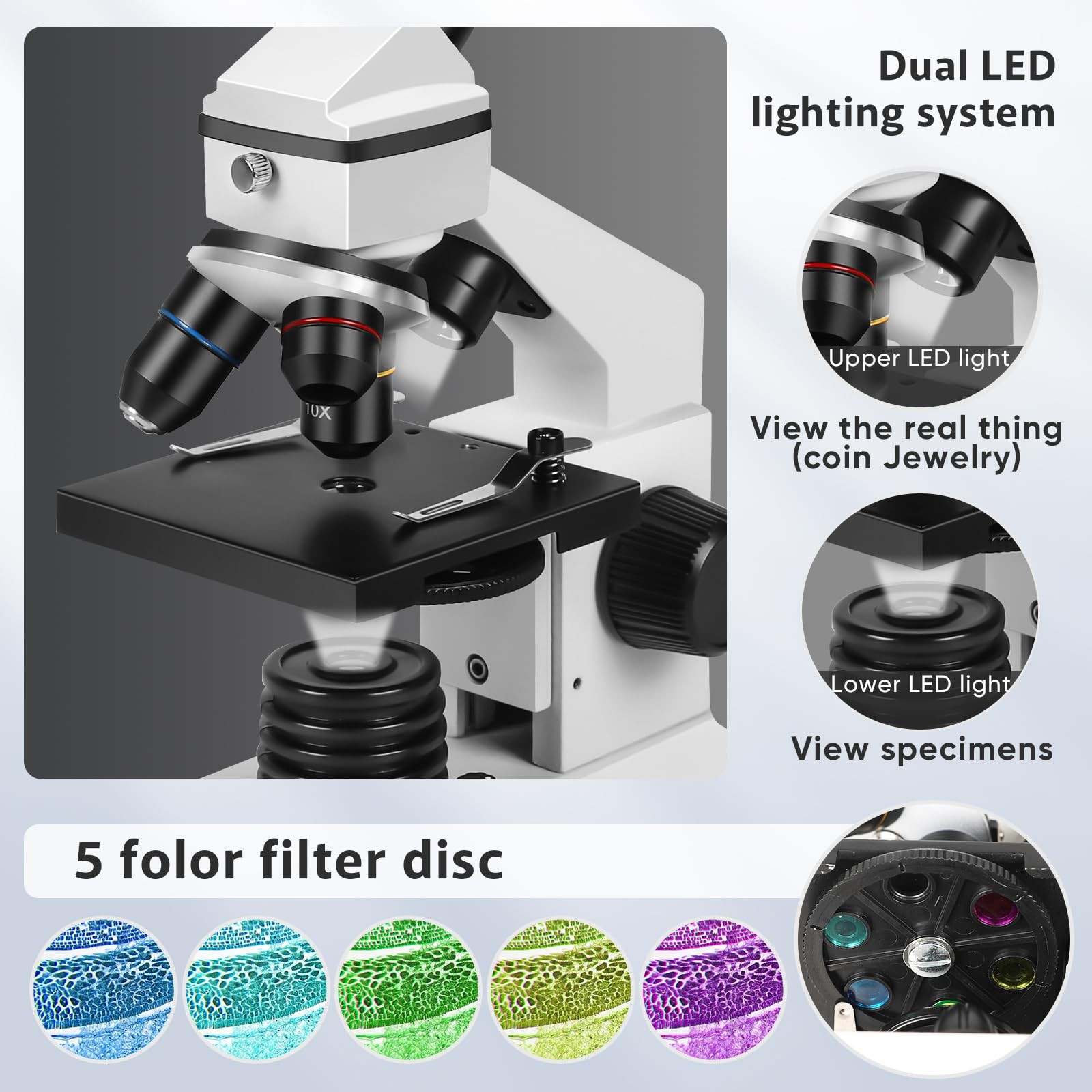 Microscope for Adults ProfessionalCompound Microscope for Kids 812,100X2000X ...