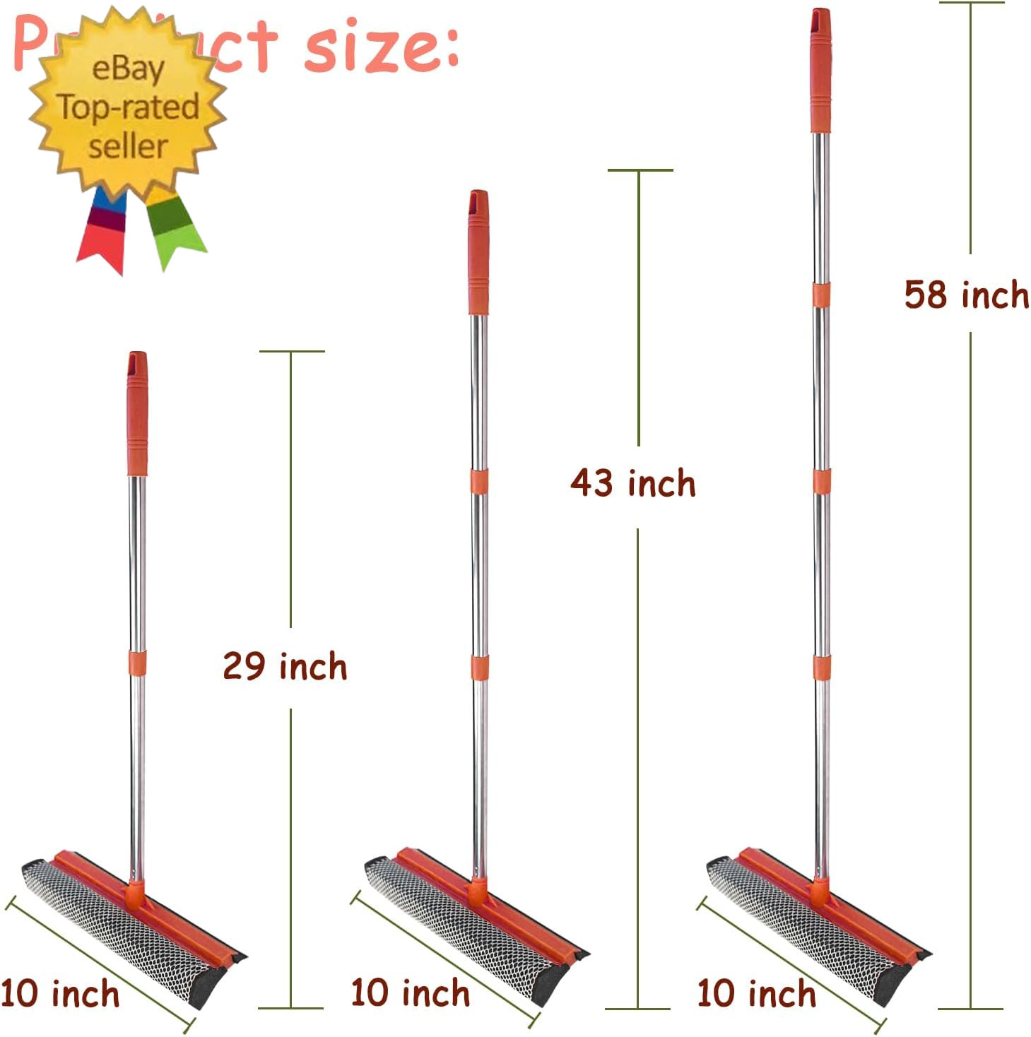 Window Squeegee for Window Cleaning, Squeegee Window Cleaner Tool 2 in 1 Car Win