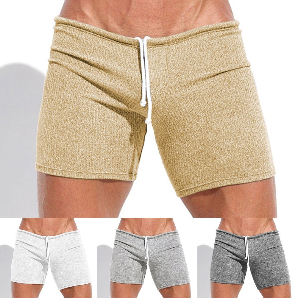 Comfortable Men's Ribbed Sportswear Short Pants for Outdoor Activities