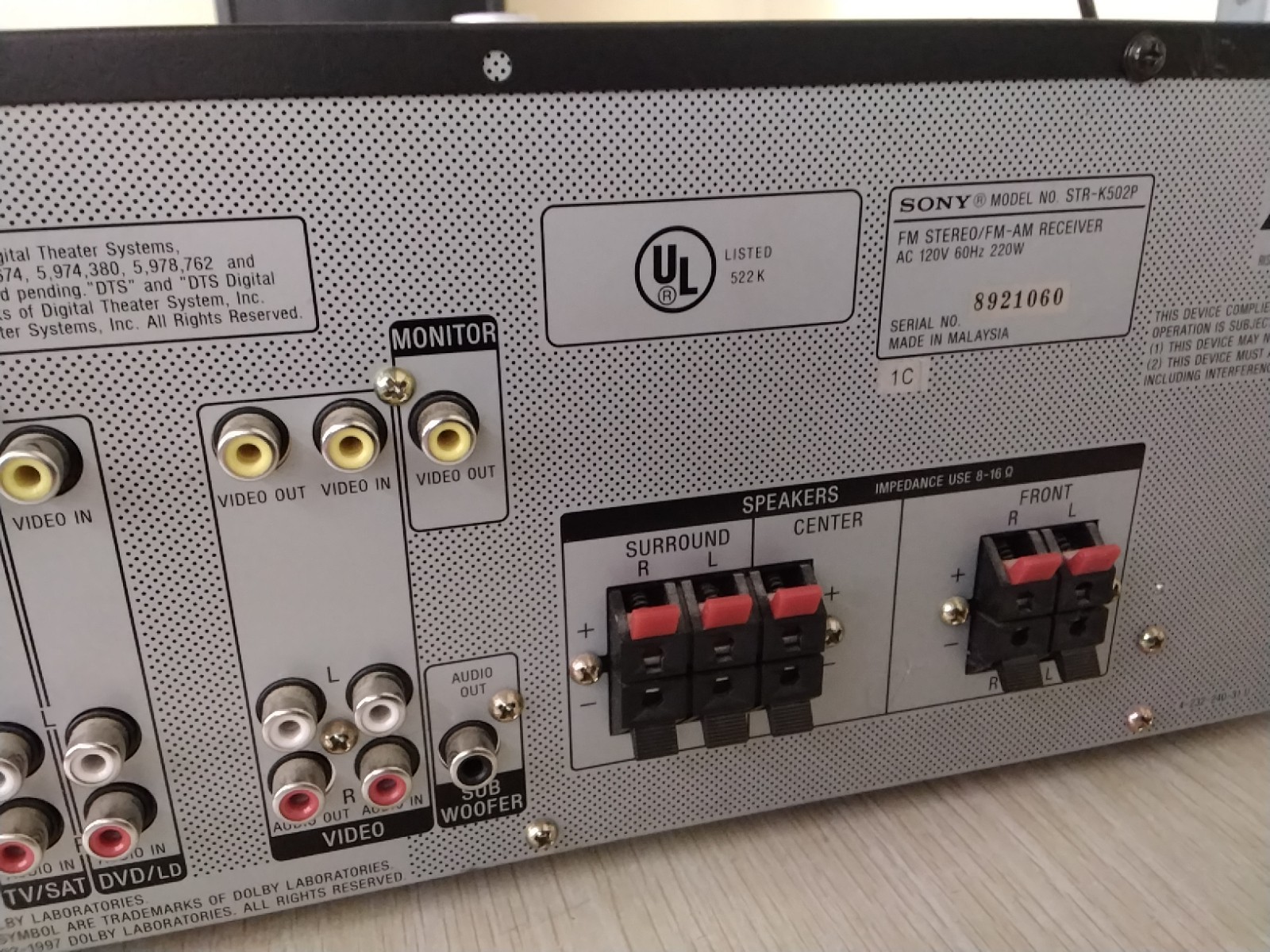 Sony Digital Audio/Video Control Center STR-K502P