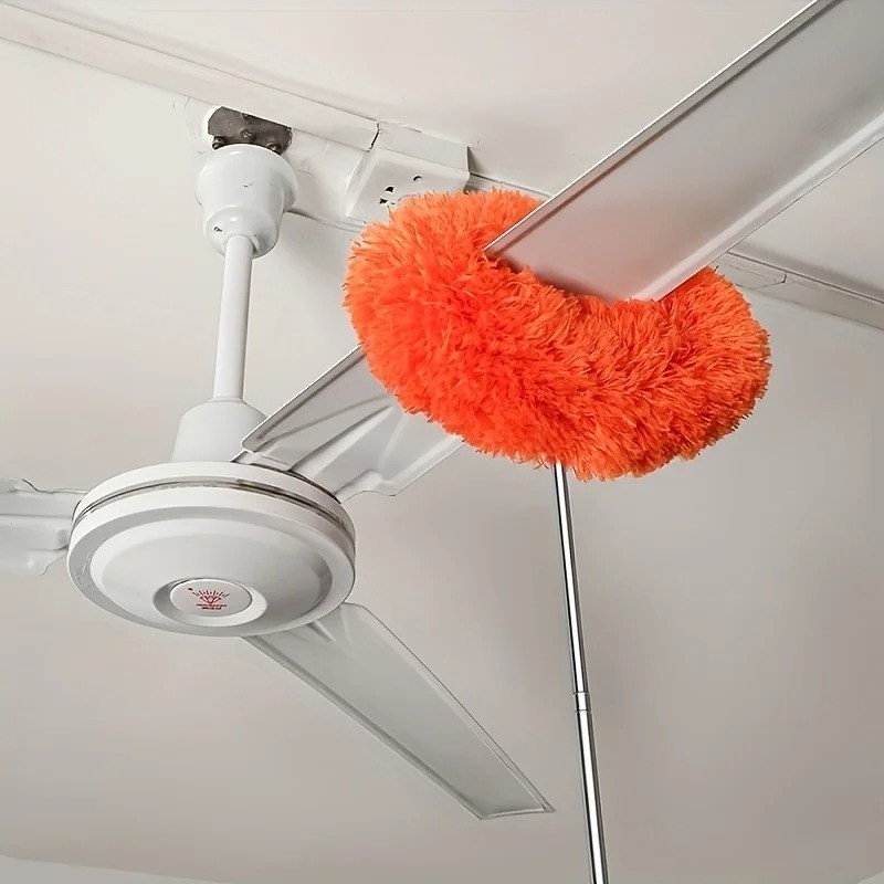 Extendable Ceiling Fan Duster, Long Reach Ring Brush for Easy Dust Cleaning
